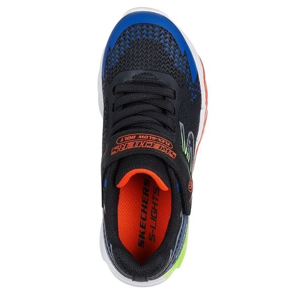 Skechers Boys Flex-Glow Bolt Light-Up Sneaker NWT Size 11 Black and Blue - Picture 8 of 10